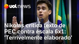 Nikolas Ferreira critica texto de PEC contra escala 6x1 Terrivelmente elaborado diz em vídeo [upl. by Ekalb]