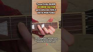 Con esta POSTURA podrás tocar CUALQUIER ACORDE MAYOR en guitarra shorts [upl. by Ayouqes690]