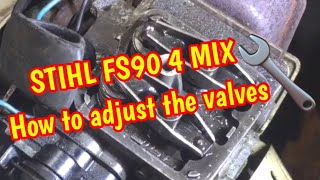 Stihl FS90  4 Mix  How to adjust the valves  valve adjustment  KM 🔧⚙️🔩 [upl. by Tsirhc]