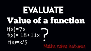 Evaluate the value of a function10th grade math Maths zahra lectures [upl. by Haas]