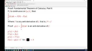 Proof Fundamental Theorem of Calculus Part Two [upl. by Towne97]