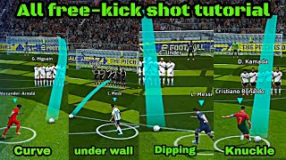 All Free Kick Shoot Tutorial In eFootball 2023  Free Kick Trick Pes 2023 efootball [upl. by Bronder]