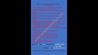 MEDICAL LAB TECHNOLOGIST URINE EXAMINATION MCQS [upl. by Keenan]