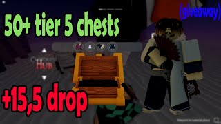 Opening 50 tier 5 chests with 155 drop chance giveaway [upl. by Schaaff]