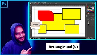 60 PHOTOSHOP Rectangle Tool Use Hindi में photoshop [upl. by Nojad]