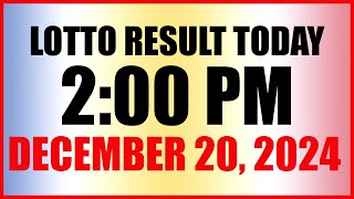 Lotto Result Today 2pm December 20 2024 Swertres Ez2 Pcso [upl. by Norek99]