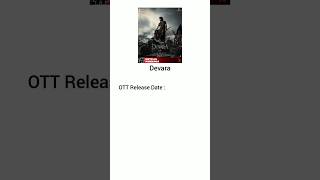 Devara OTT Release Date YTShorts jrntr shorts CCU271 [upl. by Ayekahs]