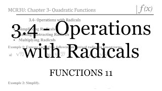 34  Operations with Radicals [upl. by Akinihs]