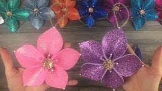 DIY How to make Christmas tree flower ornaments [upl. by Lew]