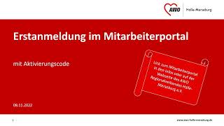 Erstanmeldung Mitarbeiterportal [upl. by Ellehcirt]