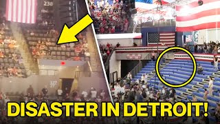 Trump Gets STUNNED by EMPTY Crowd in MI Speech [upl. by Arrotal]