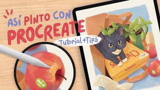 Pinta Estilo Acuarela  Gouache En DIGITAL 🎨  Procreate  Tips [upl. by Ainegue]