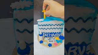 Half birthday cake design idea  6 months birthday cake cake cakedecorating semifondantcake [upl. by Ramgad786]