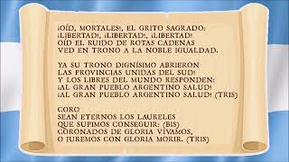 Himno Nacional Argentino con letra para cantar [upl. by Irrep]