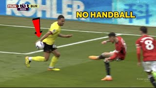 VAR Robbed Manchester United vs Burnley No PENALTY for Handball  Man Utd vs Burnley 11 [upl. by Eelra690]