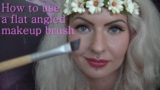 How to use a small firm angled makeup brush Featuring EcoTools [upl. by Kerrie863]