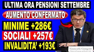 FUORI ORA AUMENTO UFFICIALE DELLE PENSIONI MINIME E DI INVALIDITÀ DA 193€ A 286€ INPS [upl. by Jarrid]