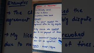 What is quotRevokequotMeaning of Revokeviraldailyenglishlearnenglishvocabularyshorts [upl. by Aible]