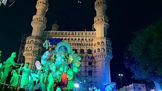 Ganesh Shobha Yatra at Charminar  Ganapathi shoba Yatra in Hyderabad  Hyderabad Ganesh Nimajjanam [upl. by Hootman167]