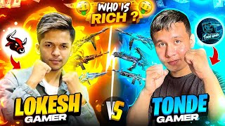 Lokesh Gamer the Richest Player Vs Tonde Gamer Biggest Gun Collection War 😲 Garena Free Fire [upl. by Nagiem]