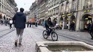 Busy street of Bern City Switzerland [upl. by Finella47]