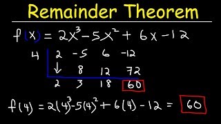 Remainder Theorem and Synthetic Division of Polynomials [upl. by Scevor]