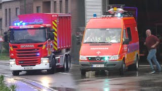 Opkomst amp Uitruk Vrijwillige Brandweer SintTruiden met spoed naar overlasten door extreem weer [upl. by Rodrique612]