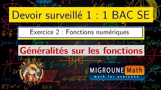 Fonctions — Exercice 2 — Devoir de maths — 1BAC SE [upl. by Larrisa243]