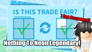 😱NOTHING TO NEON LEGENDARY BUT I GOT SCAMMED😭 ADOPT ME TRADING CHALLENGE 2024 [upl. by Elatsyrk641]