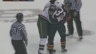 Derek Boogaard vs Wade Belak Oct 16 2008 [upl. by Ydnim]