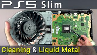 PS5 Slim Overheating Fix Disassembly Cleaning Liquid Metal Replacement [upl. by Swenson]