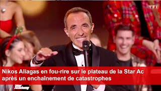 Nikos Aliagas en fourire sur le plateau de la Star Ac après un enchaînement de catastrophes [upl. by Ardra243]