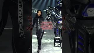 Irina Shayk walks with a Robot🤯🤖 Philip Plein FW18 shortsfeed supermodel irinashayk fashion [upl. by Akcirret]