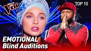 TOP 10  MOST EMOTIONAL Blind Auditions in The Voice that made the Coaches cry [upl. by Perl915]