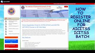 How to Register for ICITSS amp AICITSS Batches Online ICAI [upl. by Eeryn87]