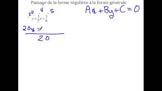 La droite Passage des formes régulières générales et symétriques [upl. by Trebmer]