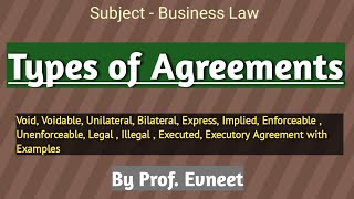 Types of agreement  types of agreement in hindi  kinds of agreement [upl. by Damalis279]