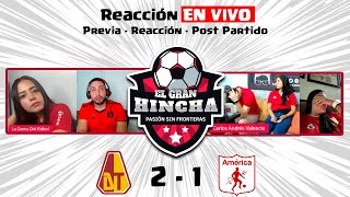 Reacciones EN VIVO🟡🔴 Deportes Tolima 2 🔴🔴 América de Cali 1  Liga Betplay 2024 I [upl. by Winsor]