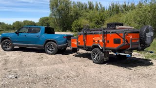 The ultimate camping combo 2023 Rivian R1T  Opus OP4 Popup Camper [upl. by Drews]