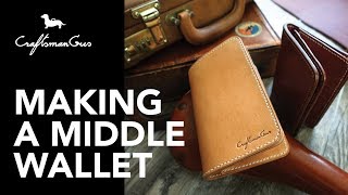 Making Leather Wallet  Middle Biker Wallet LeatherAddict EP22 [upl. by Fidelas350]