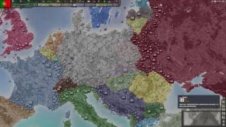 Hearts of Iron 3 timelapse Europe 1936  1944 [upl. by Yennep]