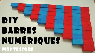 DIY  🔢 Les barres numériques rouges et bleues MONTESSORI  Fabrication  Mathématiques [upl. by Nowd551]