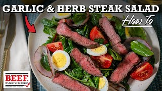 How to Make a Delicious Garlic amp Herb Steak Salad [upl. by Radmilla726]