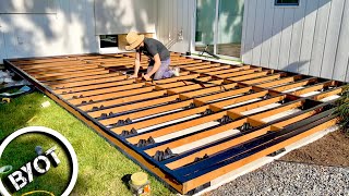 How To Build A Low Profile Deck Patio Part 1 of 2 [upl. by Anitnerolf]