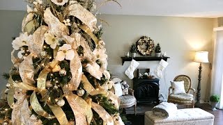 Golden Magnolia Christmas Tree  How To Decorate A Christmas Tree [upl. by Collyer]