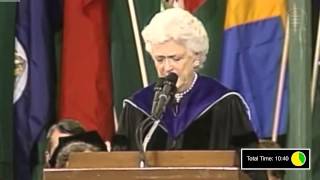 UniversityNow Barbara Bush Commencement Speech Audience Analysis [upl. by Nafis]