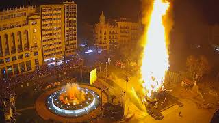 Cremá de la Falla en la Plaza del Ayuntamiento  Webcam Valencia España Spain  Fallas 2023 [upl. by Flore]