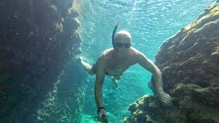 Rhodos 2023 snorkeling Tsambika Beach 4K 🇬🇷 [upl. by Nomla]