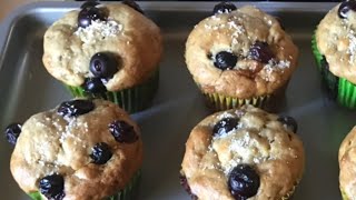 Banana cupcakes blueberries baking recipe [upl. by Anaul]