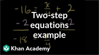 Example twostep equation with numerator x  Linear equations  Algebra I  Khan Academy [upl. by Llerot]